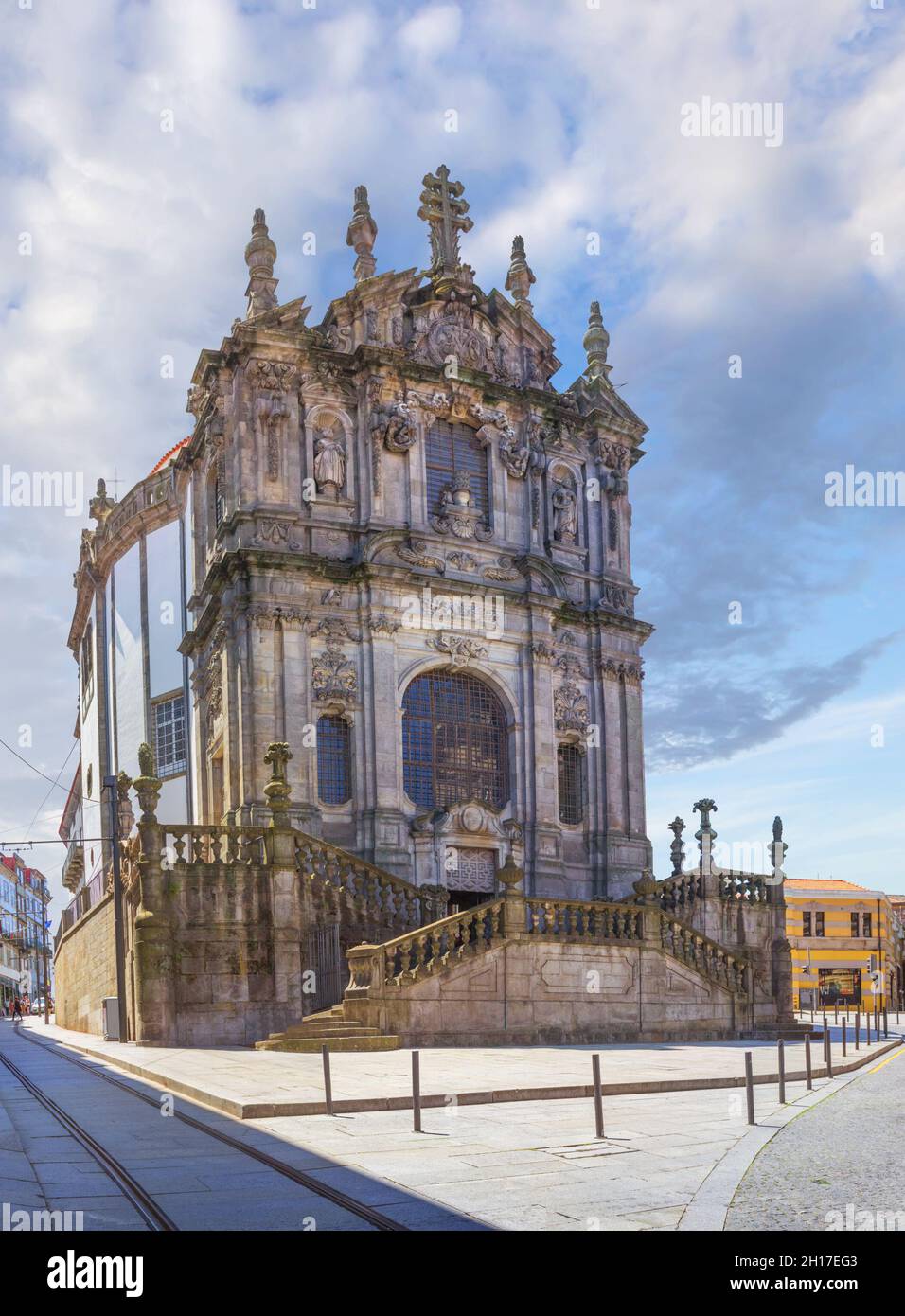 Clerigos church began to build in 1732, and its construction took 18 years. The building of the church is an unsurpassed example of Baroque architectu Stock Photo