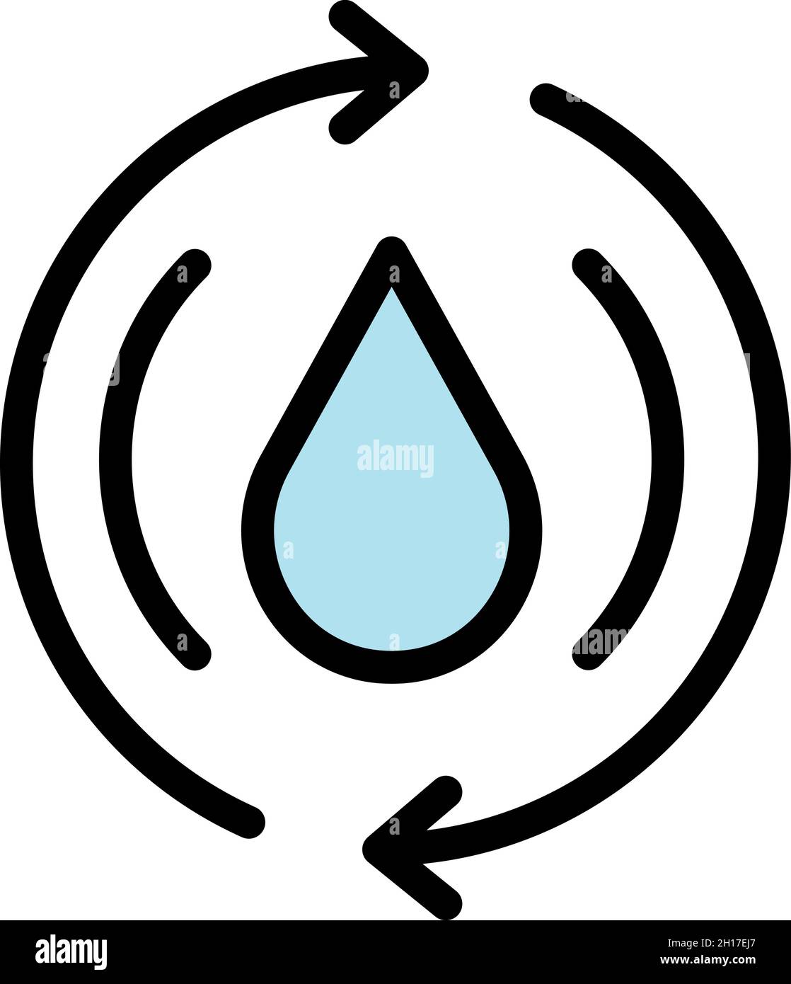 Water energy icon. Outline water energy vector icon color flat isolated ...