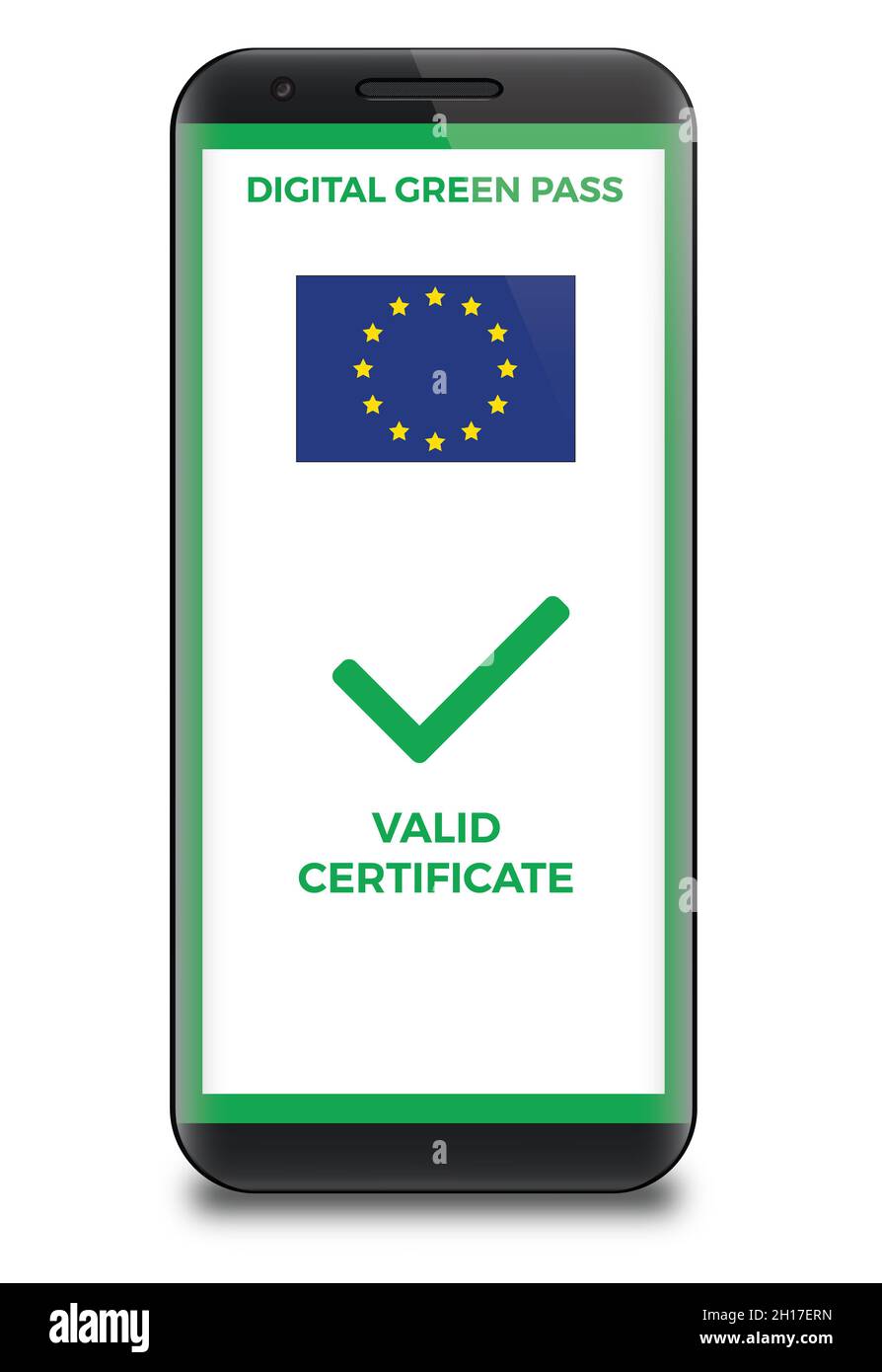 Verification of the Green Pass on smartphone Stock Photo Alamy