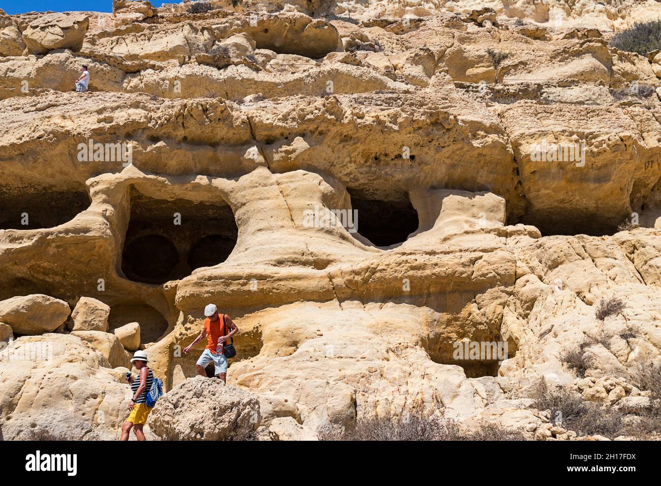 the caves of Matala Stock Photo
