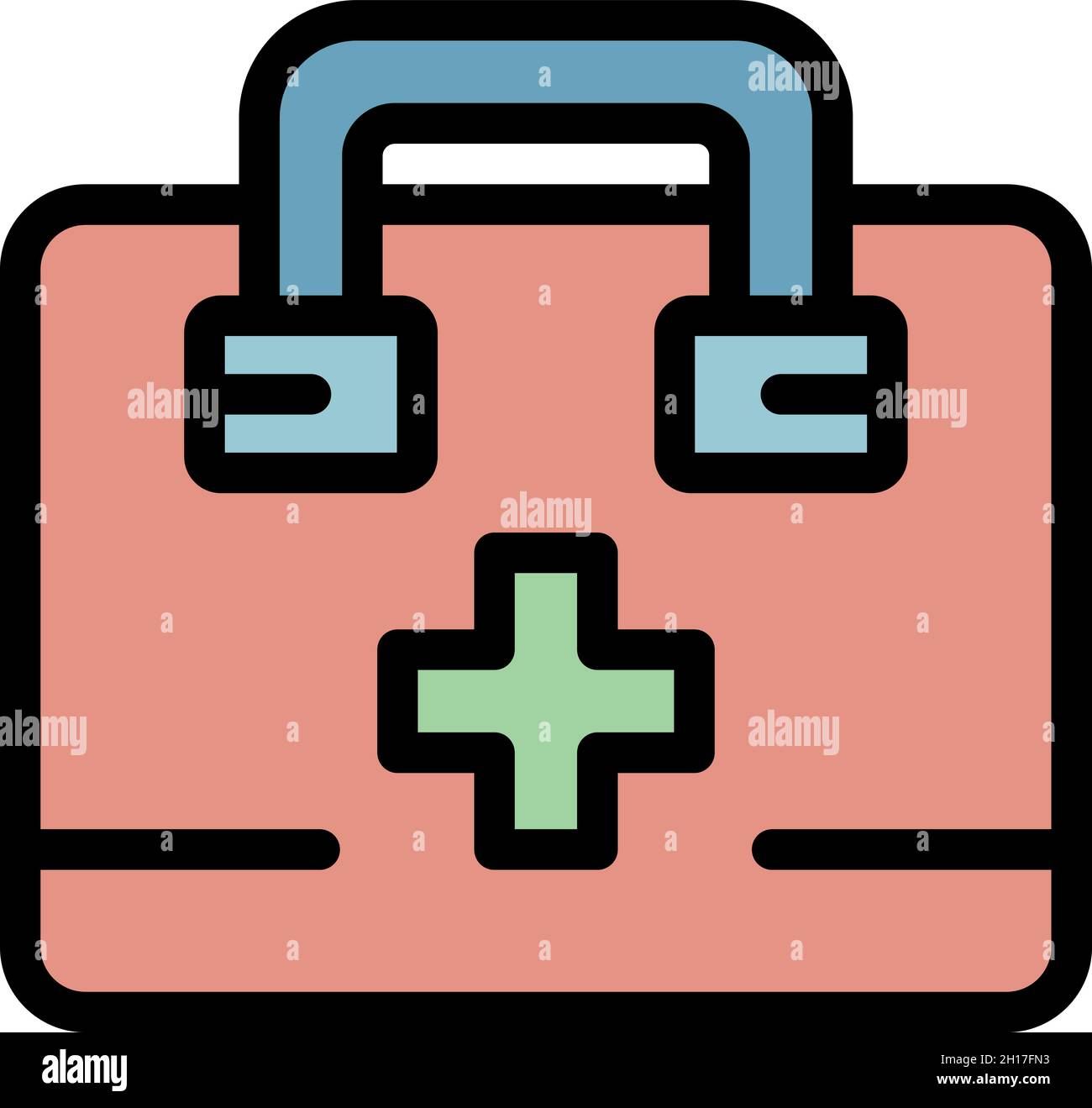 First aid kit icon. Outline first aid kit vector icon color flat ...