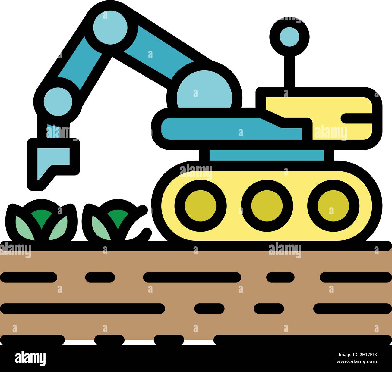 Smart farm robot cabbage icon. Outline smart farm robot cabbage vector ...
