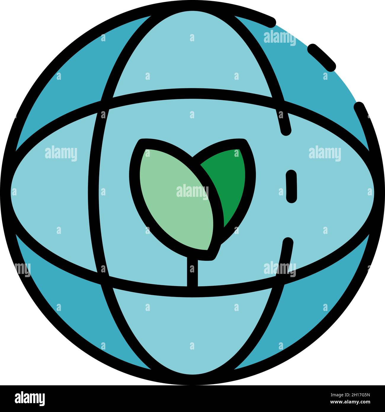 Eco leaf farming icon. Outline eco leaf farming vector icon color flat ...