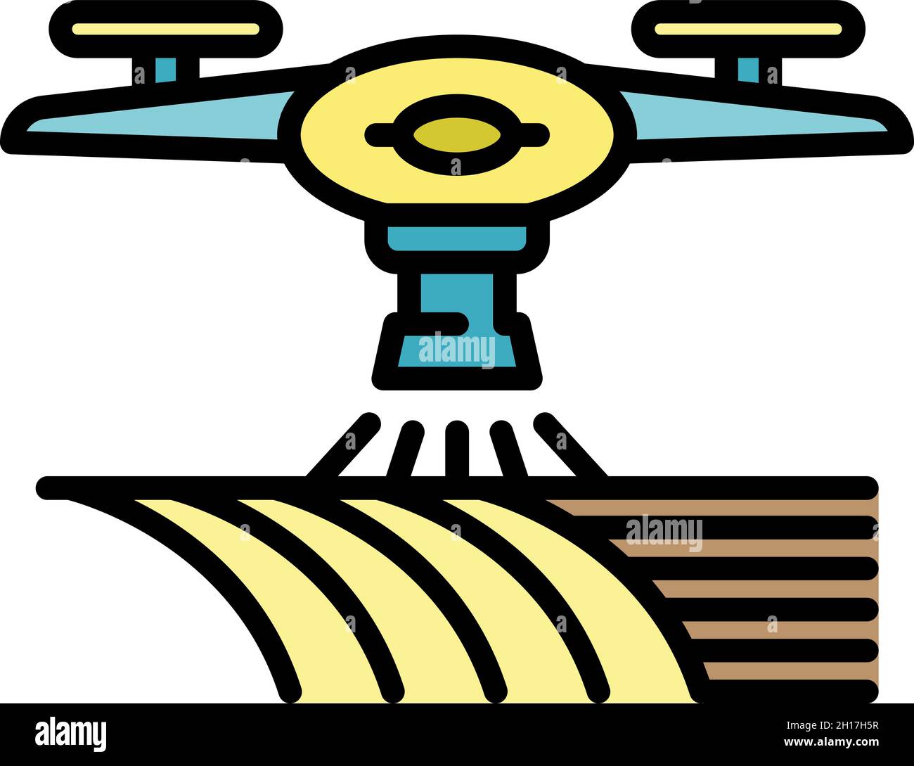 Drone water irrigation icon. Outline drone water irrigation vector icon ...