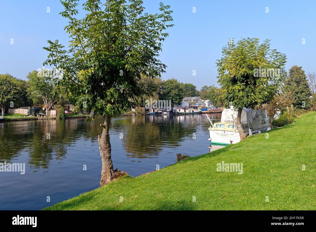 The River Thames at Laleham on a sunny early autumn day, Surrey England