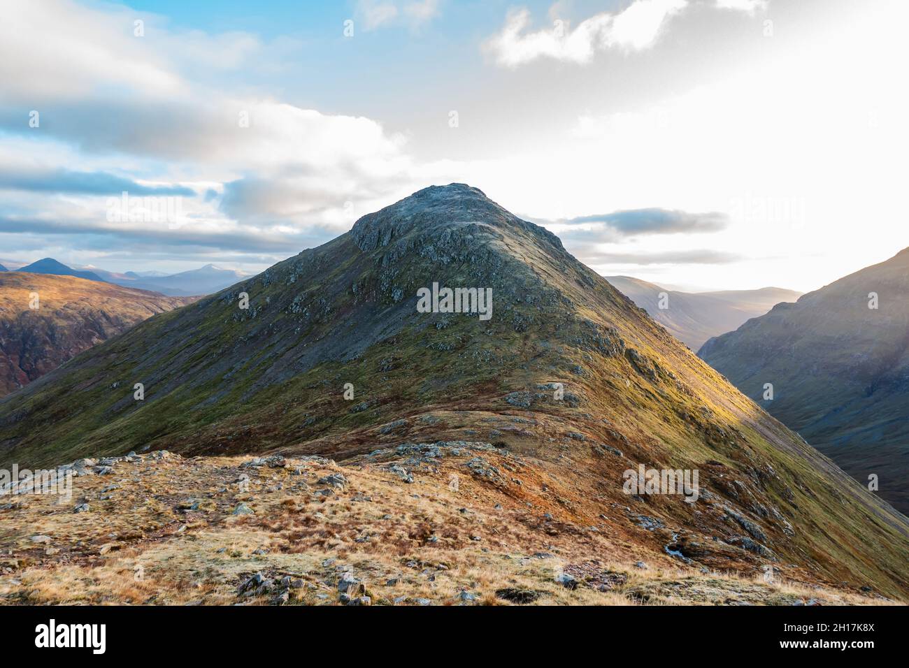 The Munro mountain of Stob Coire Raineach on the Buachaille Etive Beag ...