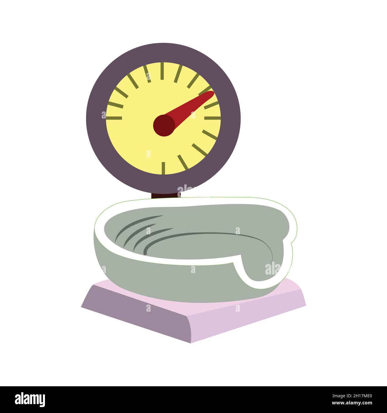 baby scale is used to measure baby's weight, flat design illustration