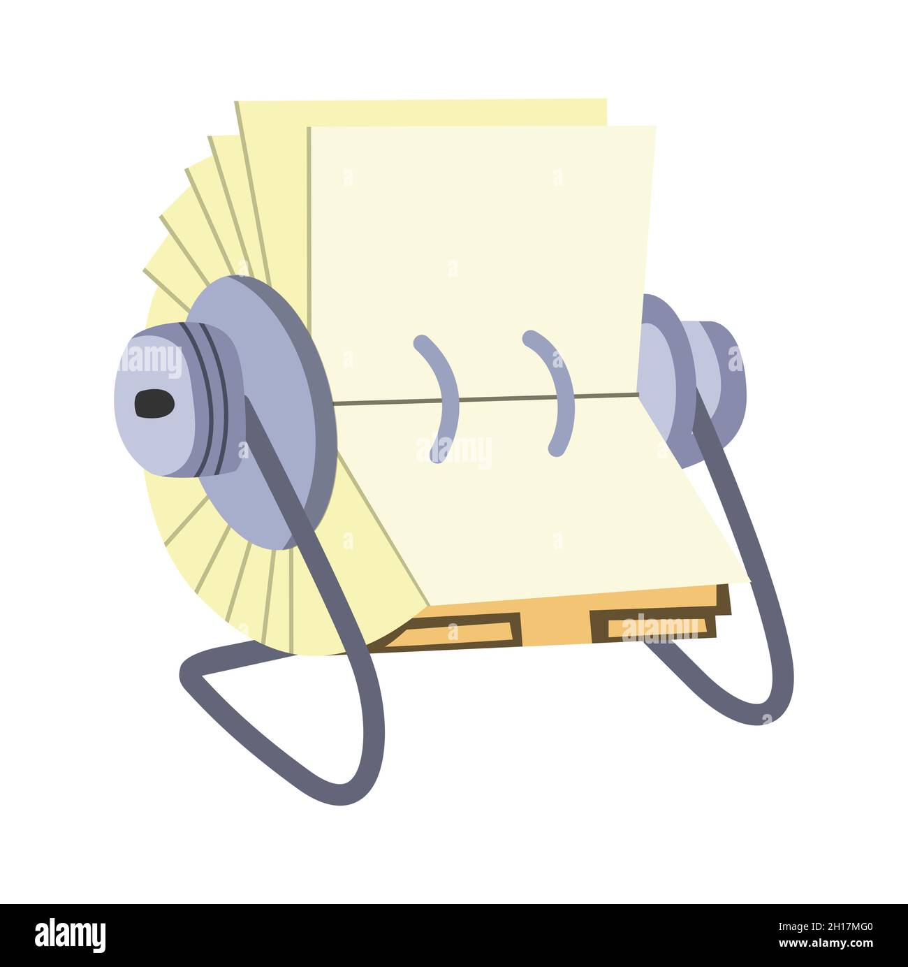Storage Rolodex, accompanied by flat design illustrations Stock Vector
