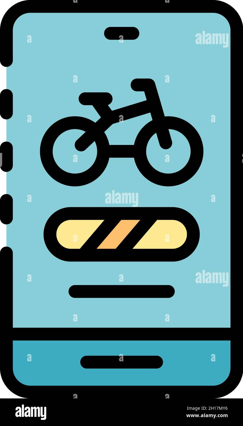 Smartphone bike rent icon. Outline smartphone bike rent vector icon ...