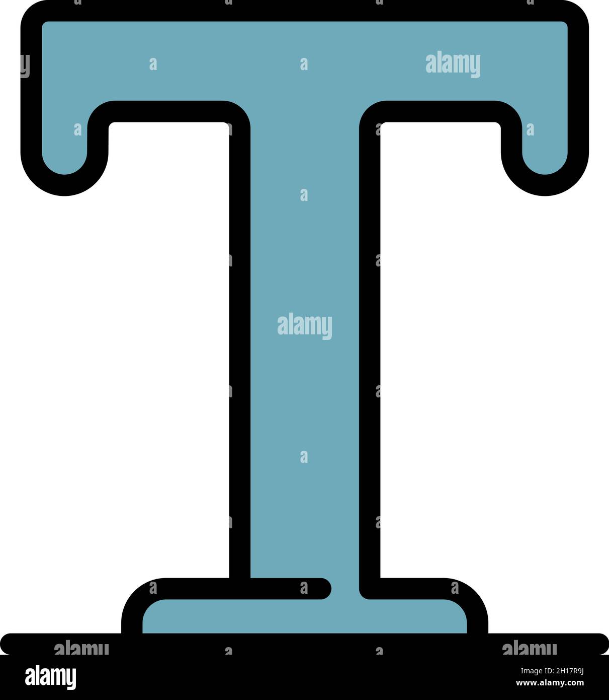 Text pc editor icon. Outline text pc editor vector icon color flat isolated Stock Vector