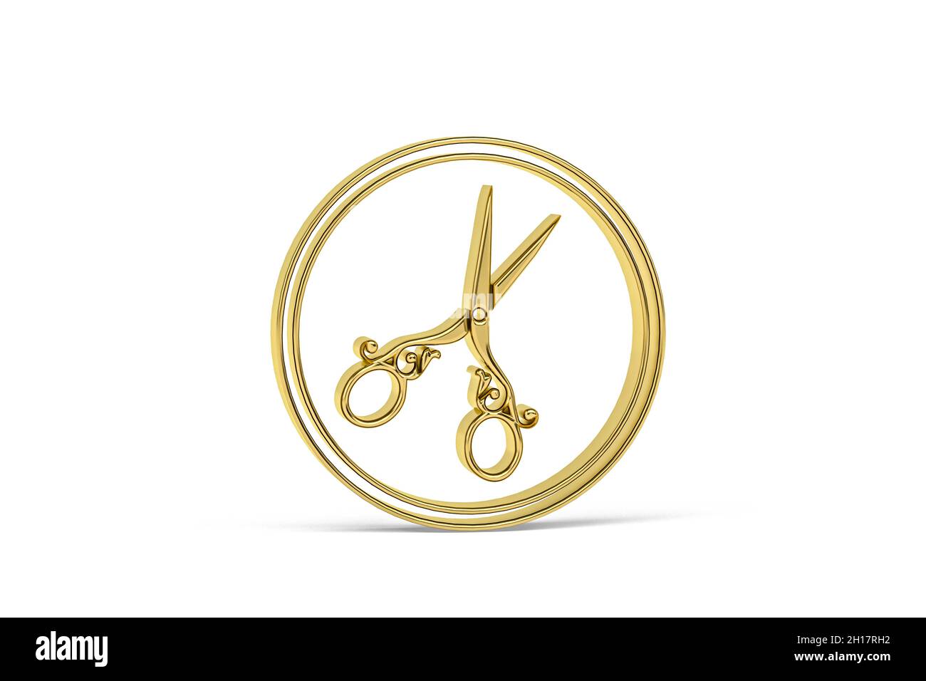 Golden 3d scissors icon isolated on white background - 3d render Stock ...