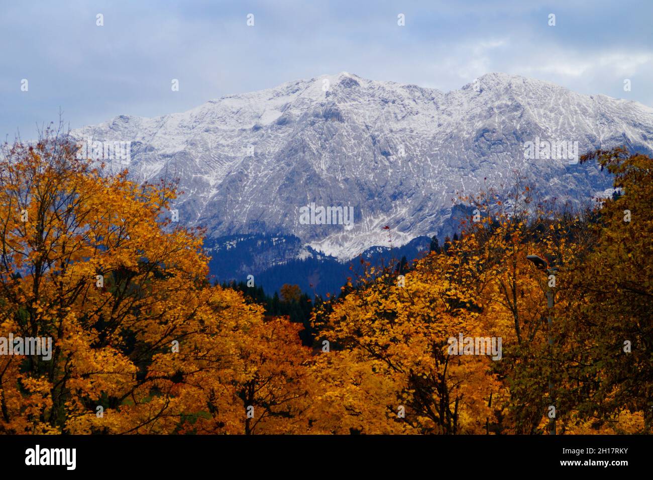 Scenic autumnal Garmisch-Partenkirchen in Bavaria (Germany Stock Photo ...