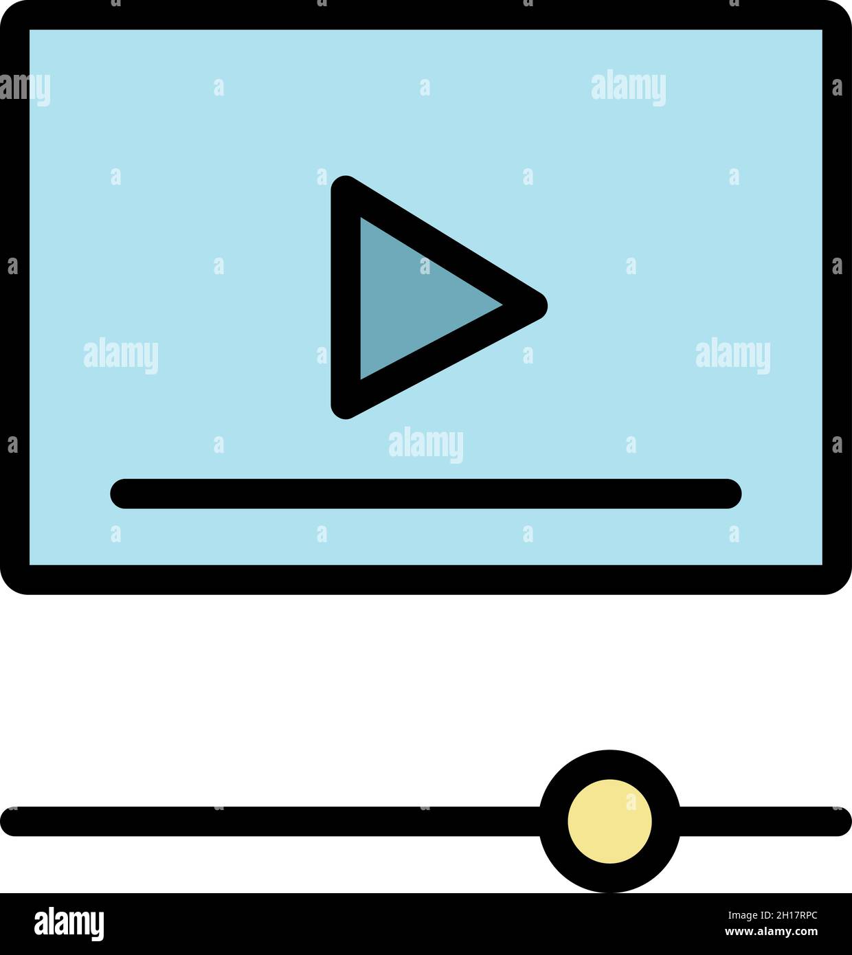Video maker editor icon. Outline video maker editor vector icon color flat isolated Stock Vector