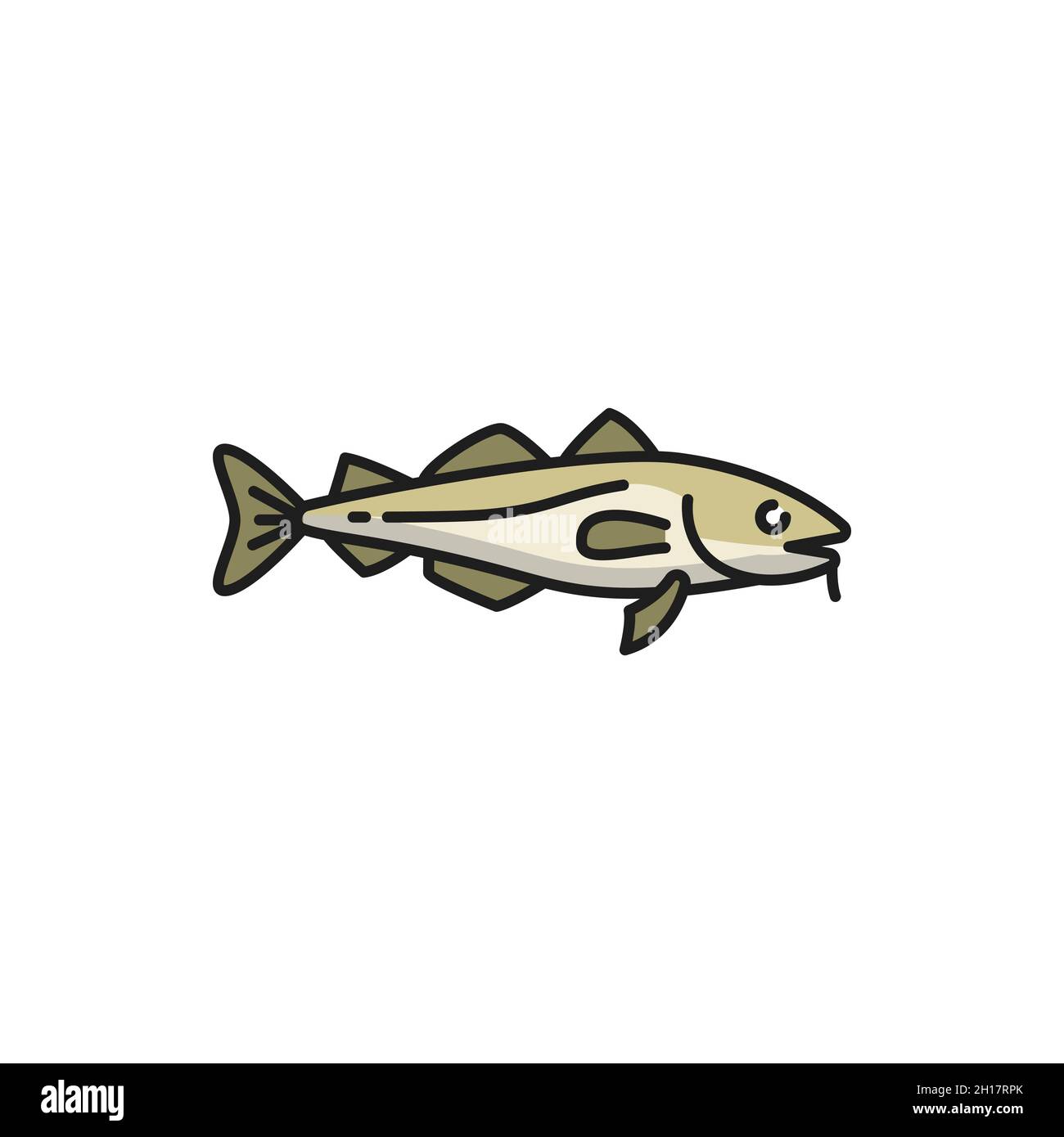 Anchovy small forage fish isolated sardine flat cartoon i icon. Vector