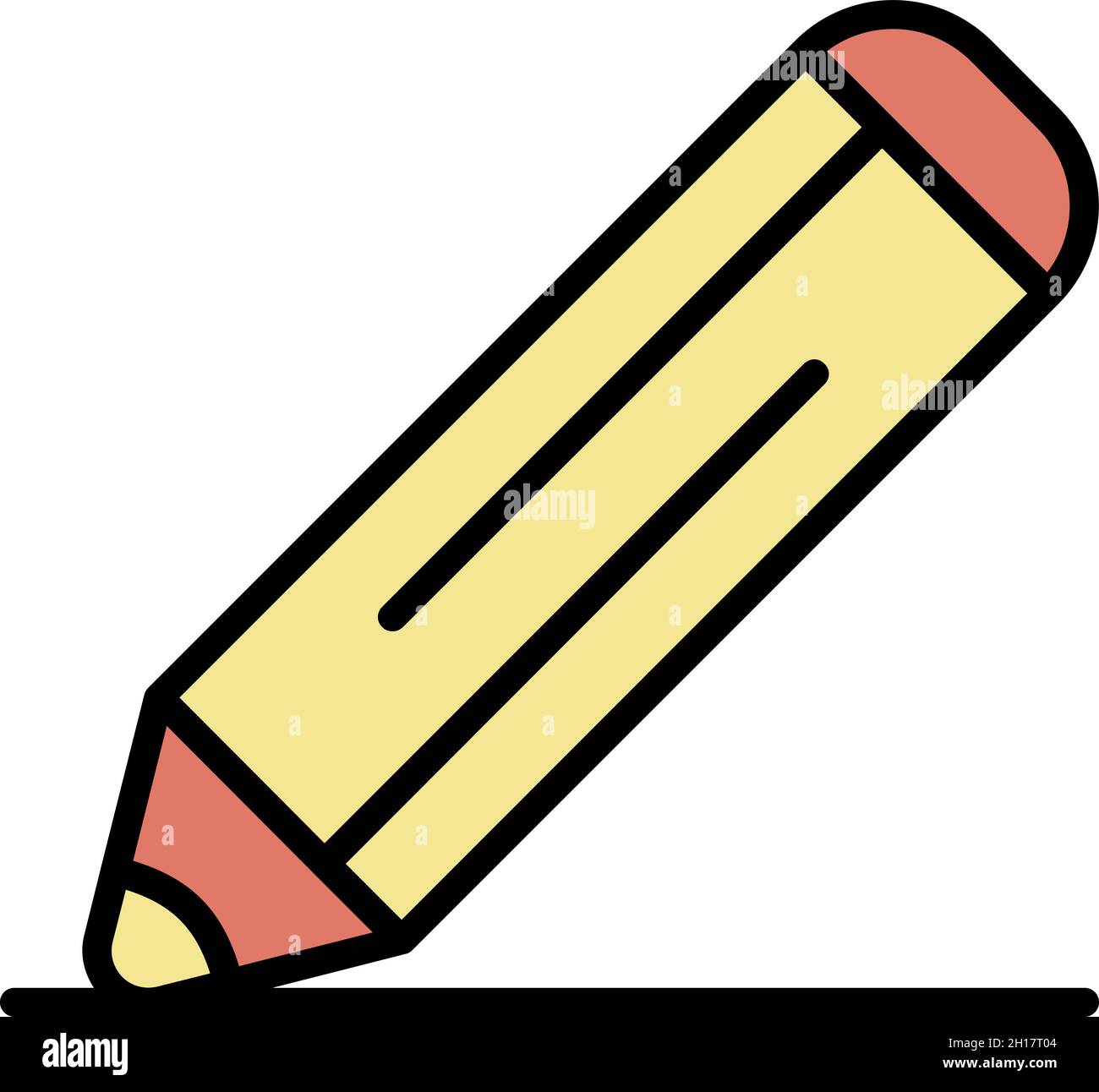 Pencil icon. Outline pencil vector icon color flat isolated Stock ...