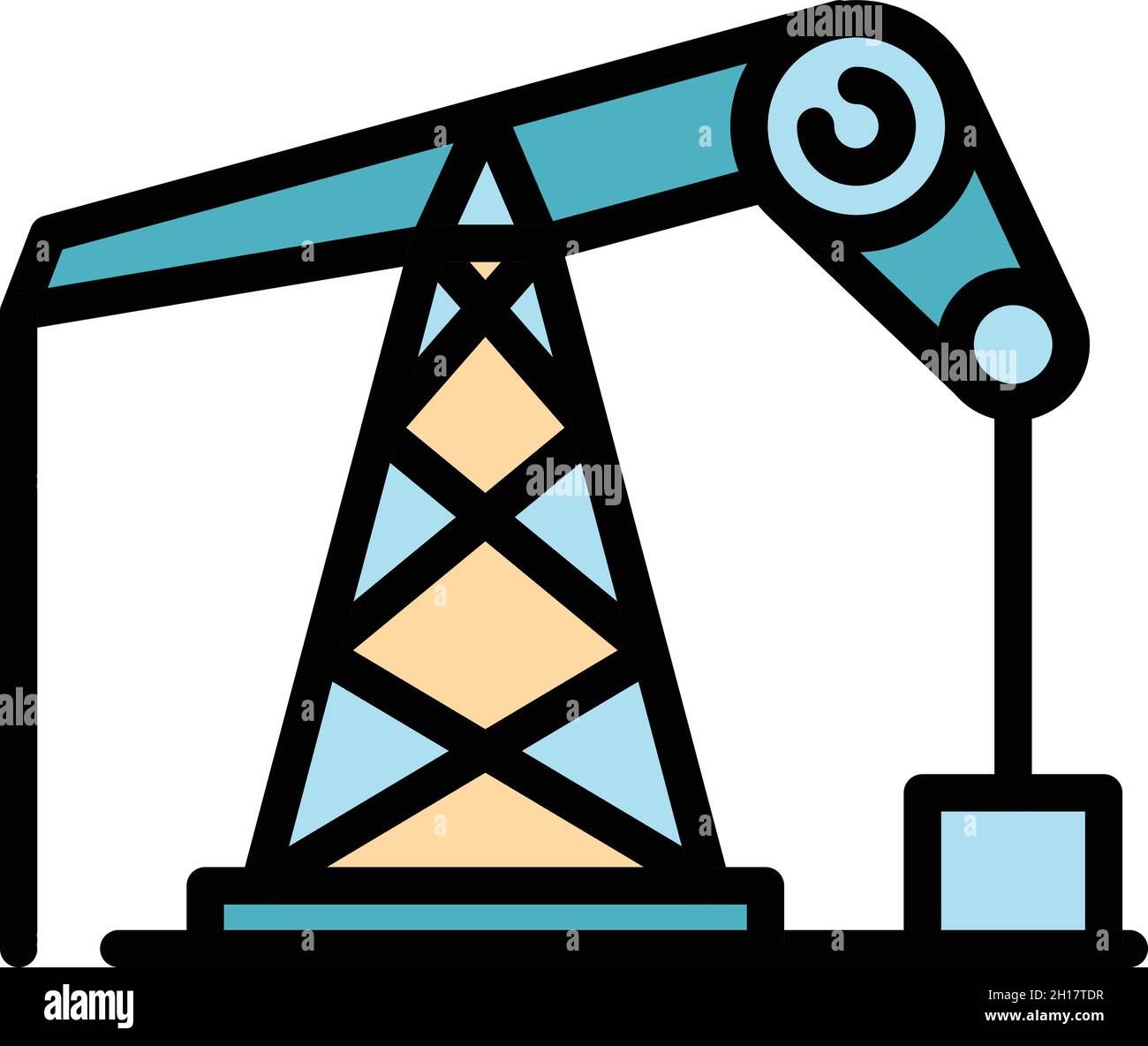 Oil pump icon. Outline oil pump vector icon color flat isolated Stock ...