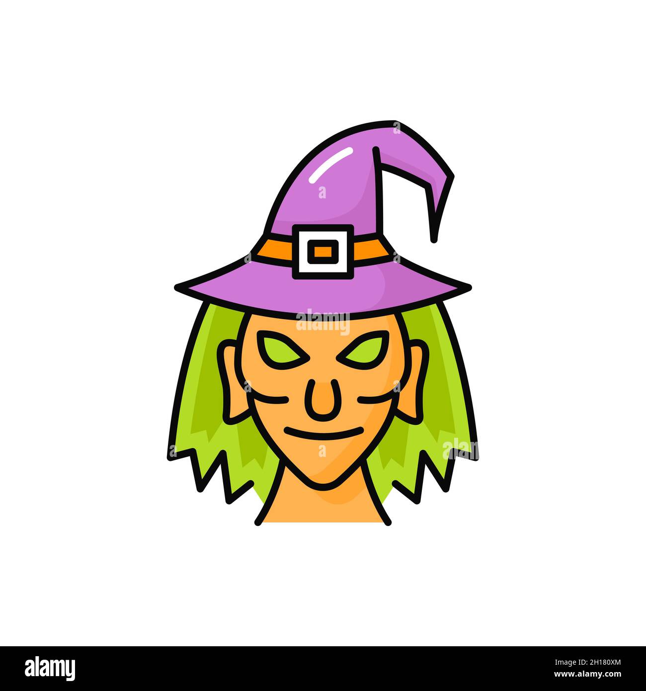 Witch Face Creepy Halloween Clipart