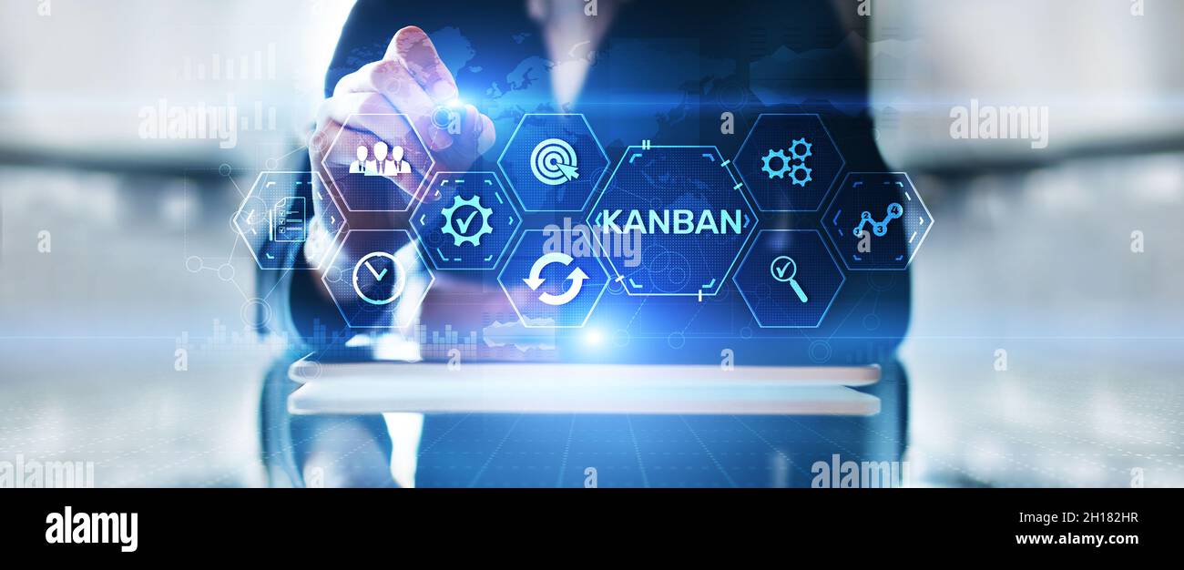 Kanban agile project management workflow business process optimisation. Stock Photo