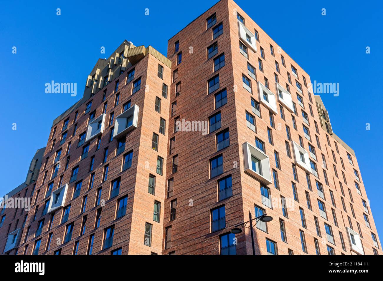Apartment block in the Kampus development, Manchester, England, UK.  Arch: meccanoo 2021 Stock Photo