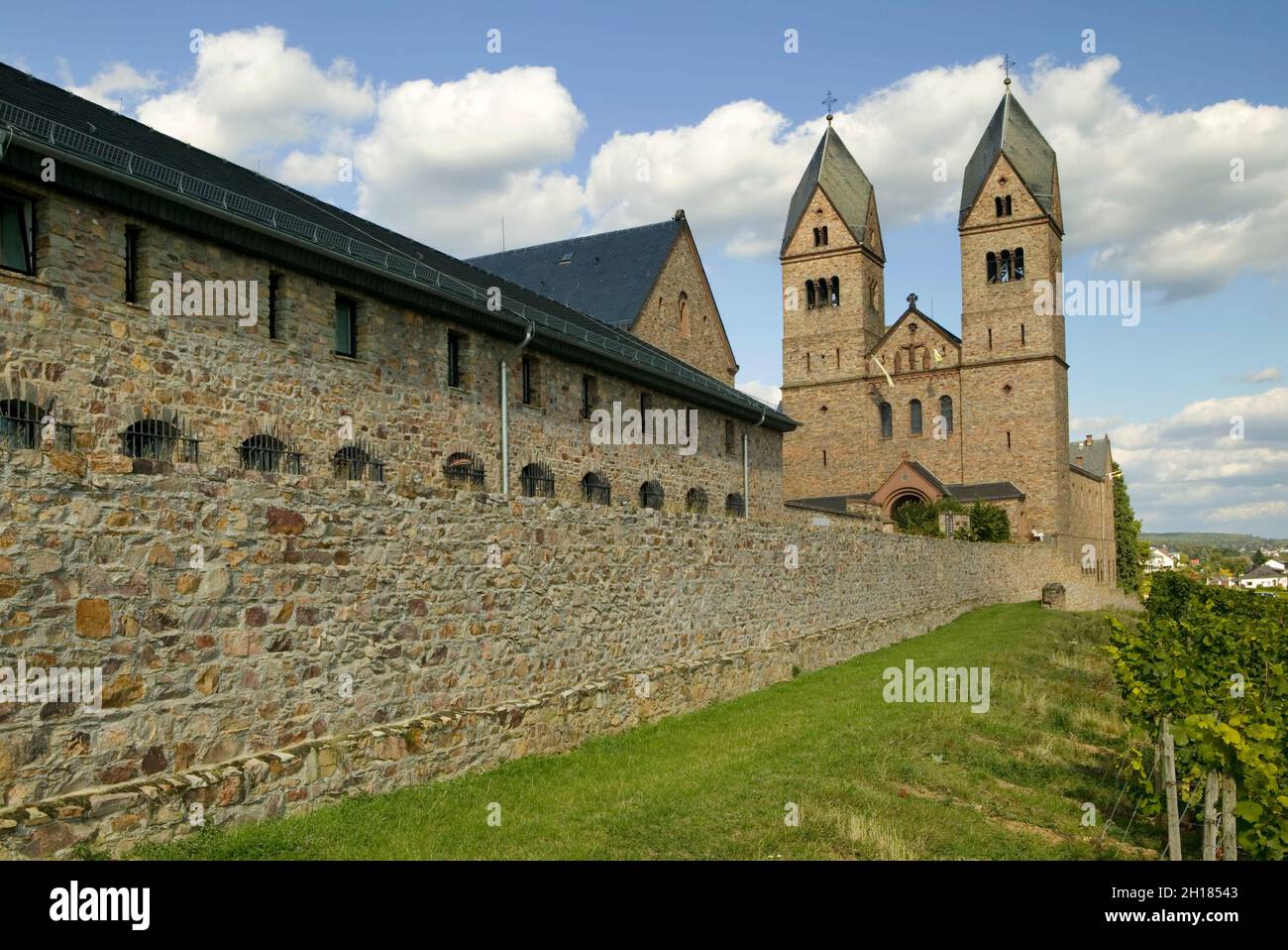 The monastery of St. Hildegard, Eibingen near Ruedesheim, founded by Hildegard von Bingen, Rheinland Pfalz, Germany, Europe Stock Photo