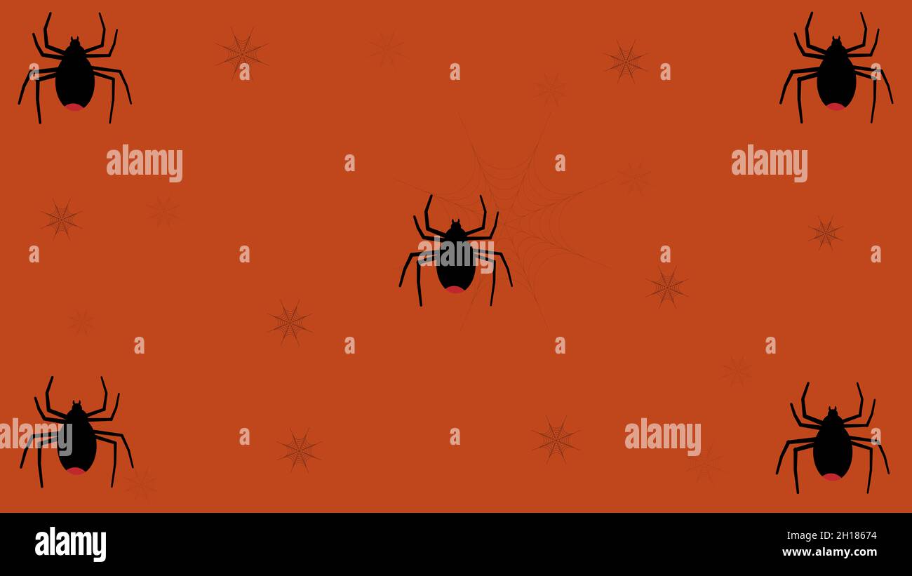 Happy Halloween spider and spider web seamless background illustration
