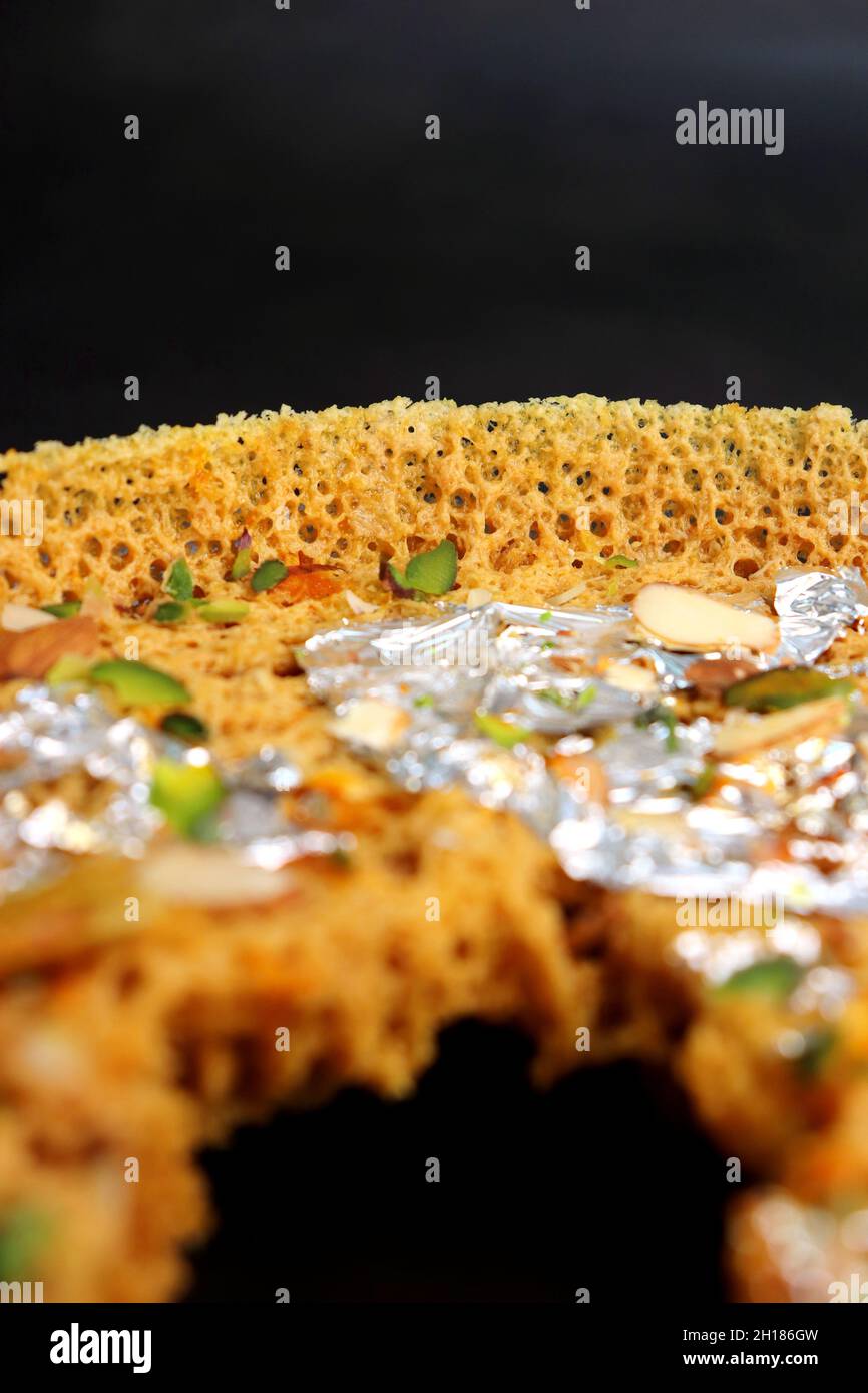 Gewar Raja Rajasthani Ghevar. Ghewar is an Indian crunchy sweet dish made using ...