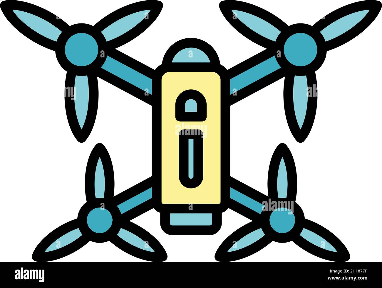 Farming drone icon. Outline farming drone vector icon color flat ...