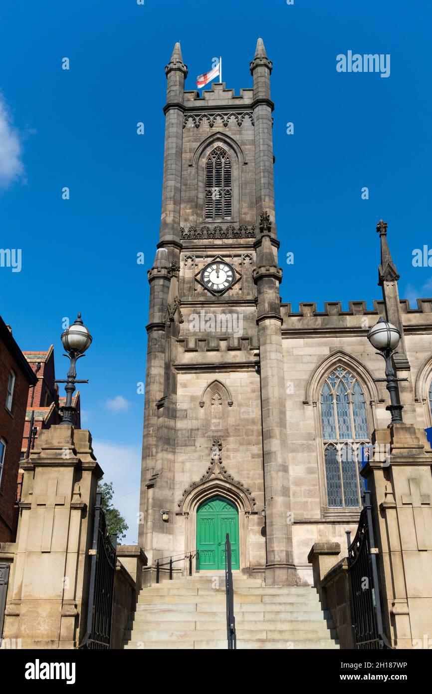 A view of the parish church of Oldham,  Church of St. Mary with St. Peter, Oldham, UK Stock Photo