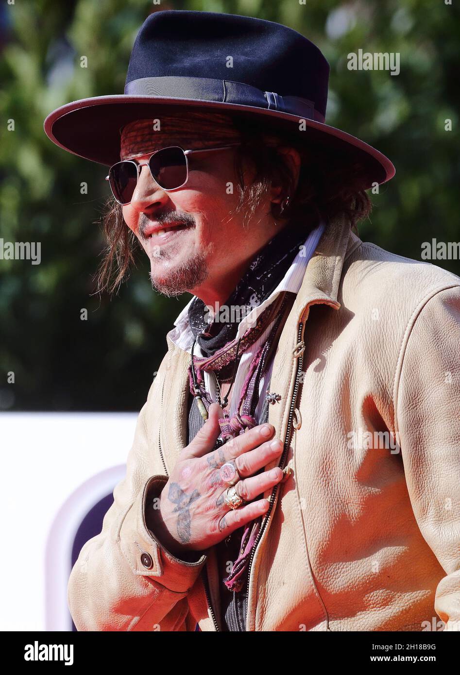 October 17, 2021 - Actor JOHNNY DEEP on the red carpet of Puffins  at Rome Film Festival in Rome, Italy    Â©Evandro Inetti via ZUMA Wire) (Credit Image: © Evandro Inetti/ZUMA Press Wire) Stock Photo