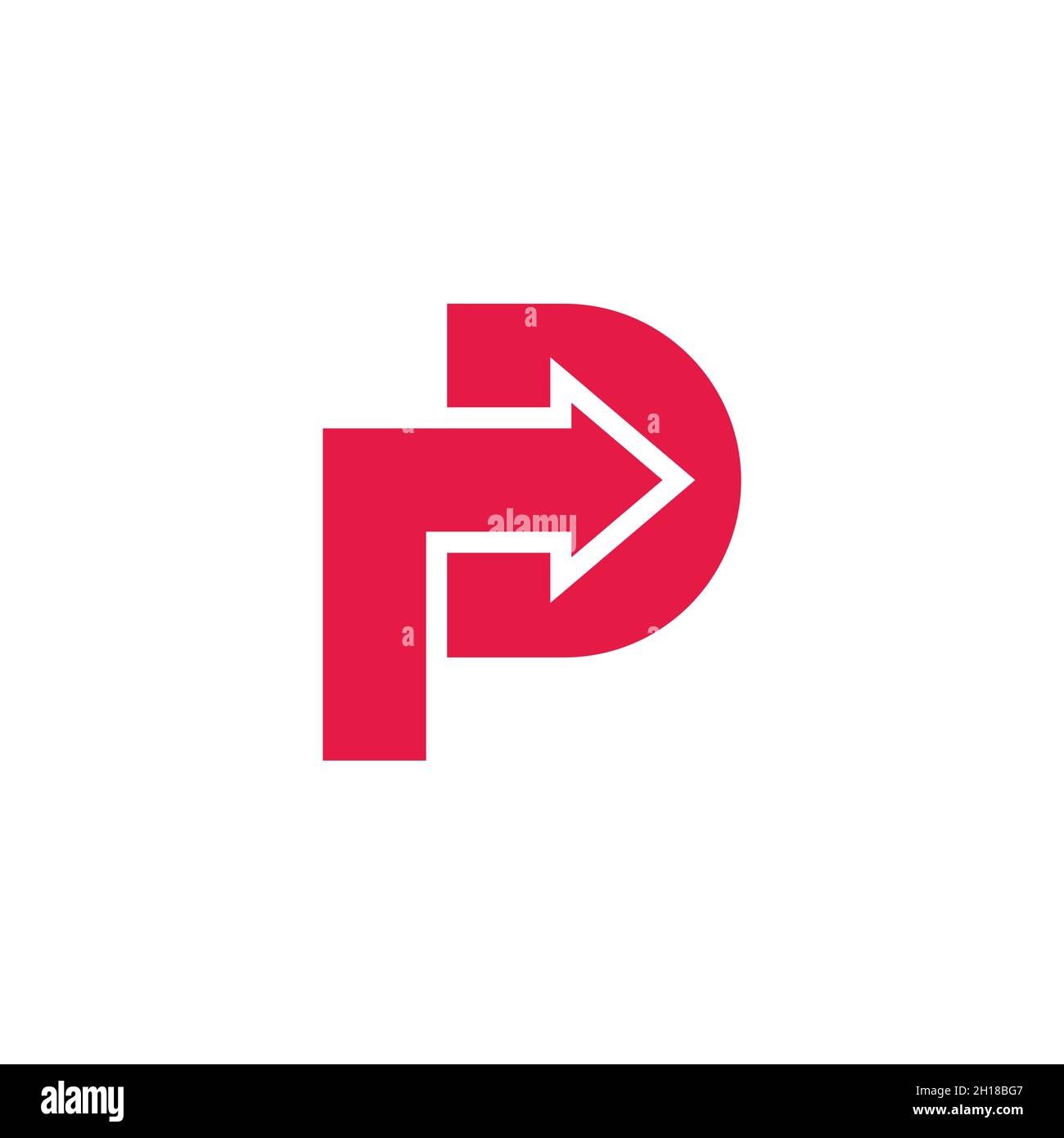 letter rd arrow simple geometric colorful logo vector Stock Vector