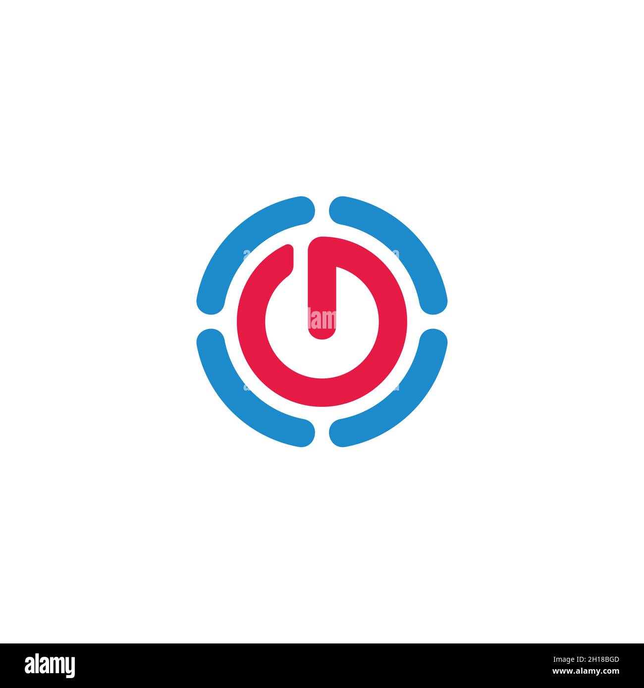 colorful power button geometric simple logo vector Stock Vector