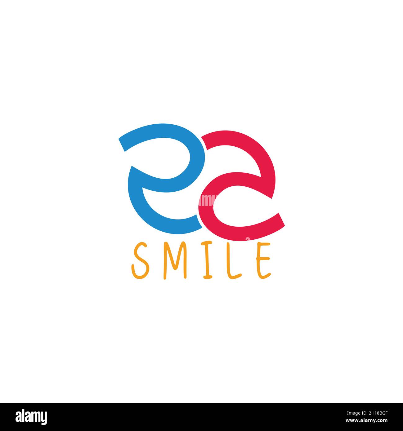letter ea ambigram smile fun abstract geometric logo vector Stock Vector