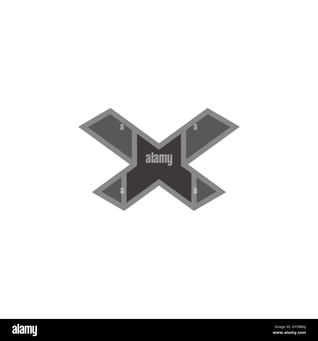 letter x up design outline geometric 3d flat logo vector Stock Vector