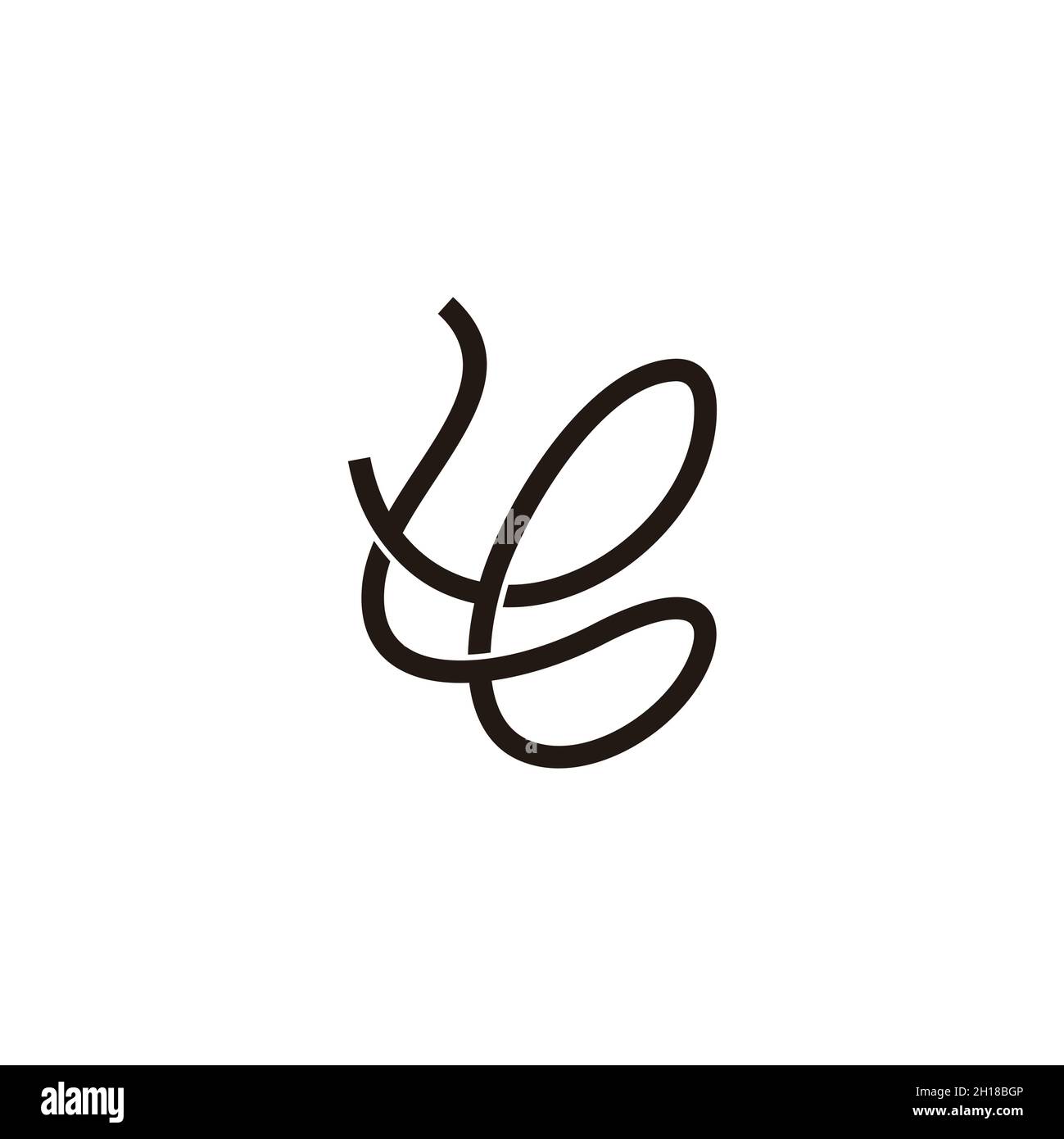 letter tb curves overlapping thread line logo vector Stock Vector