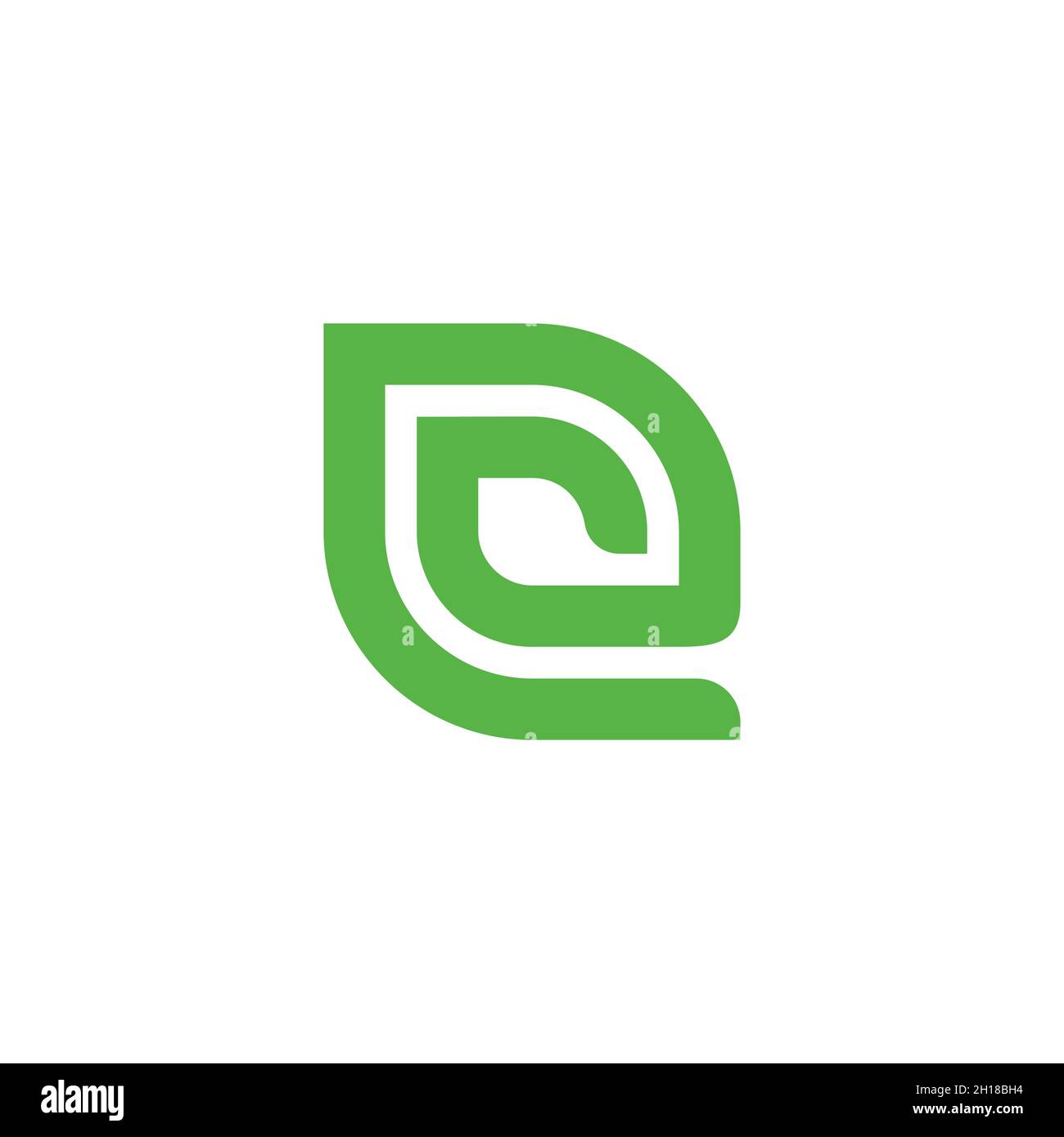 letter c e spiral leaf shape geometric line design logo vector Stock Vector