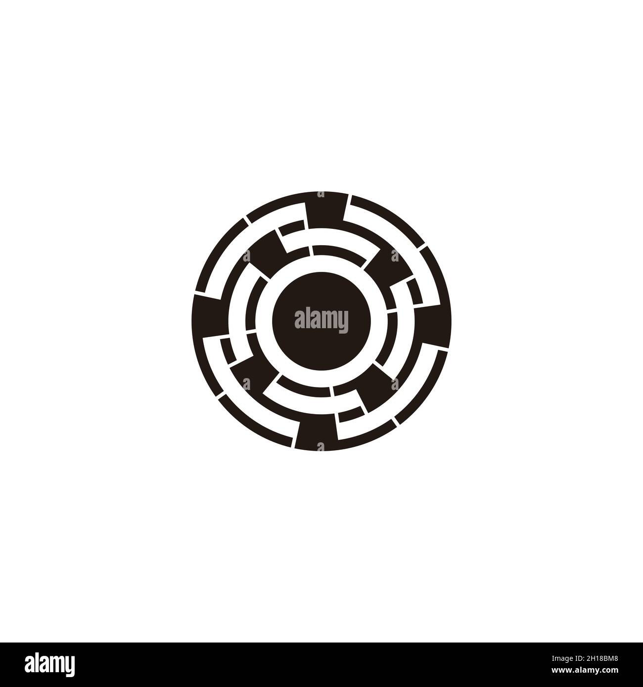 circle motion tunnel 3d flat geometric logo vector Stock Vector