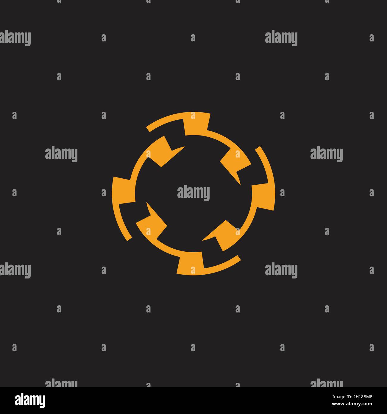 circle rotation thunder motion design geometric logo vector Stock Vector