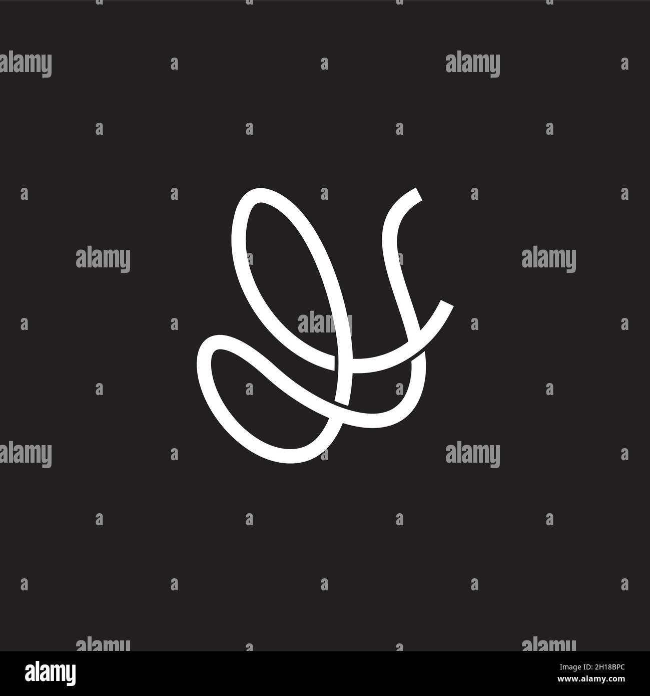letter h linked overlapping thread design logo vector Stock Vector