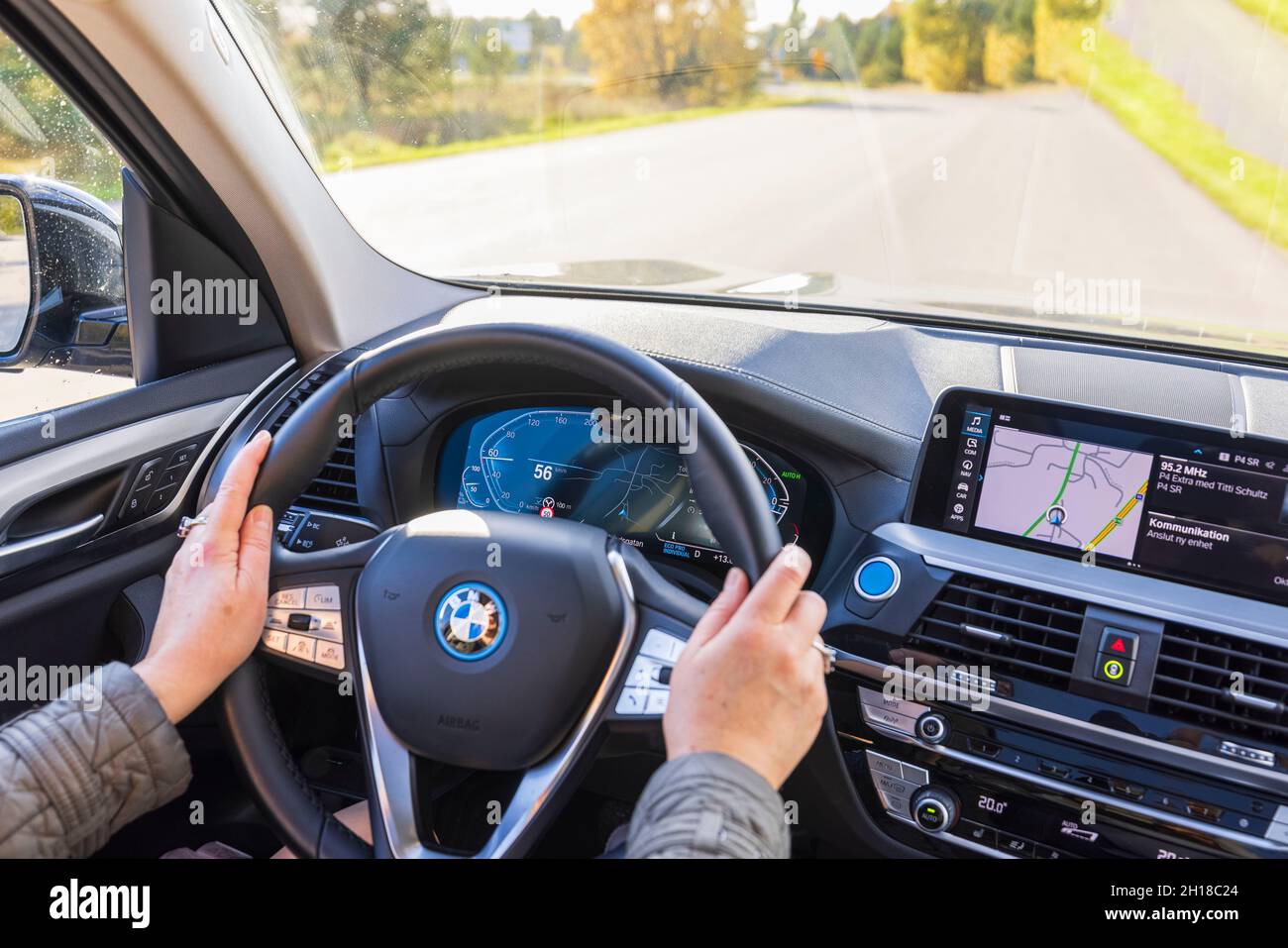 Female hands on steering wheel hi-res stock photography and images - Alamy