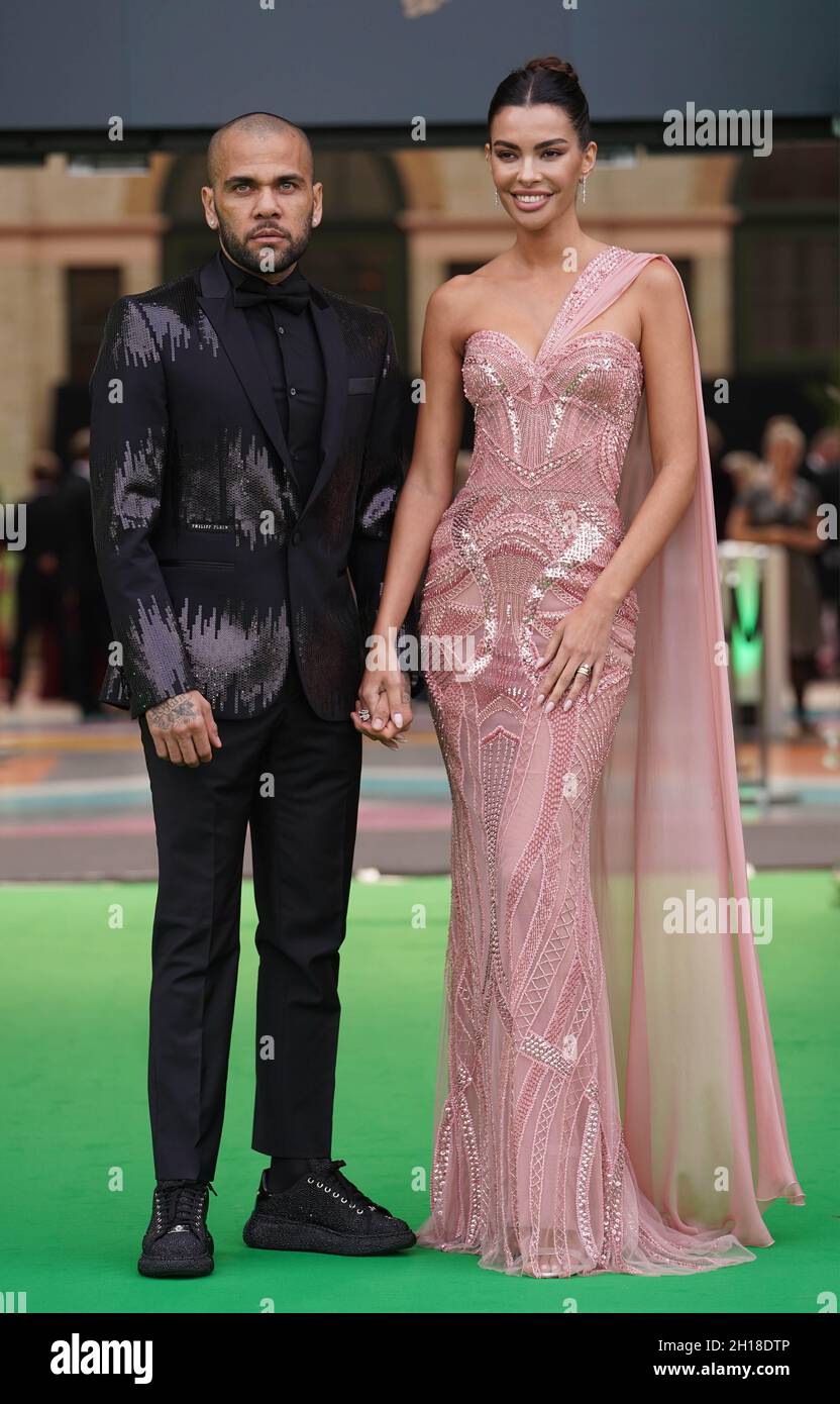 Dani Alves with his wife Joana Sanz arrives for the first Earthshot