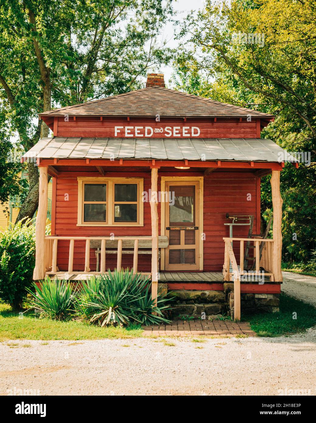 Little house with Feed and Seed sign, at Red Oak II on Route 66 in