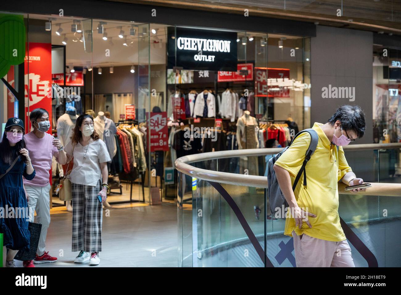 Shoppers are seen at the outlet shopping mall in Tung Chung district, Hong  Kong. (Photo by Budrul Chukrut / SOPA Images/Sipa USA Stock Photo - Alamy