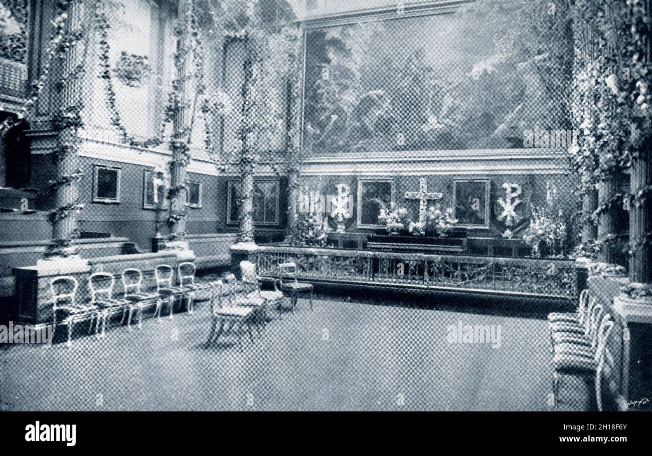Private Chapel Buckingham Palace for Princess Maud 1890s Stock Photo