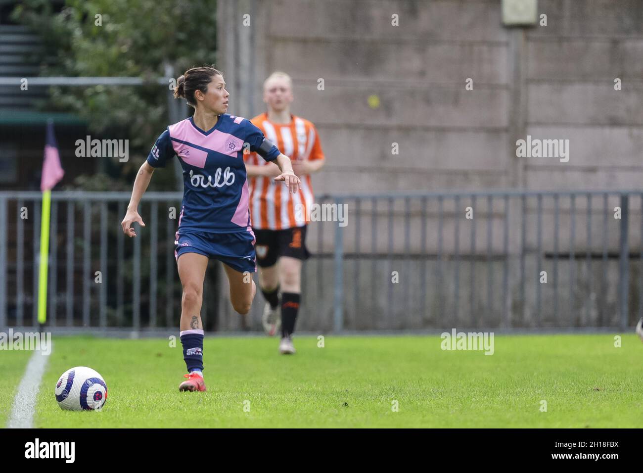 London, UK. 17th Oct, 2021. London, England, October 17th 20 Lucy Monkman (14 Dulwich Hamlet) in action at the London and South East Regional Womens Premier game between Dulwich Hamlet and Ashford at Champion Hill in London, England. Liam Asman/SPP Credit: SPP Sport Press Photo. /Alamy Live News Stock Photo