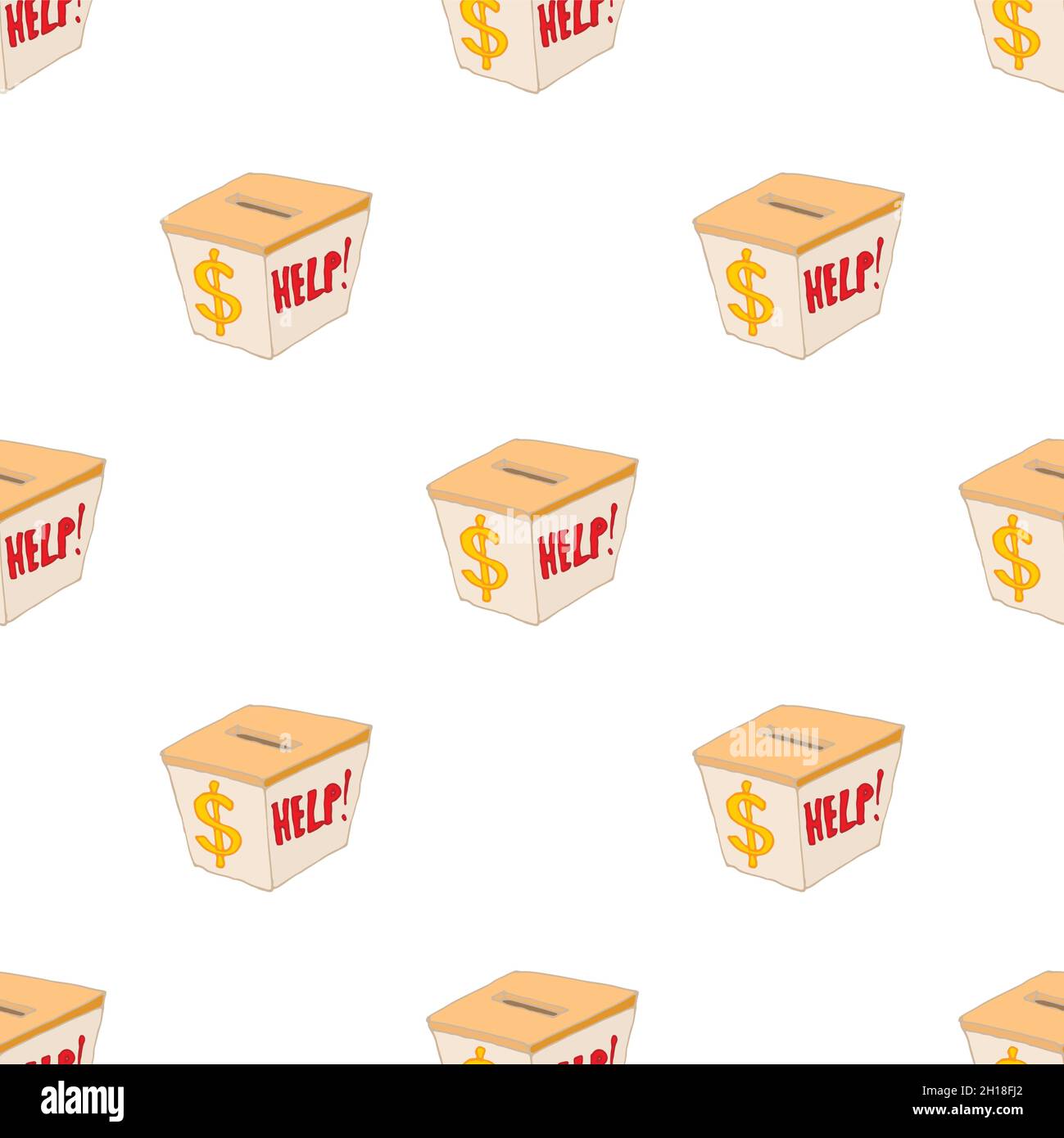 Box with cash donations pattern seamless background texture repeat wallpaper geometric vector Stock Vector