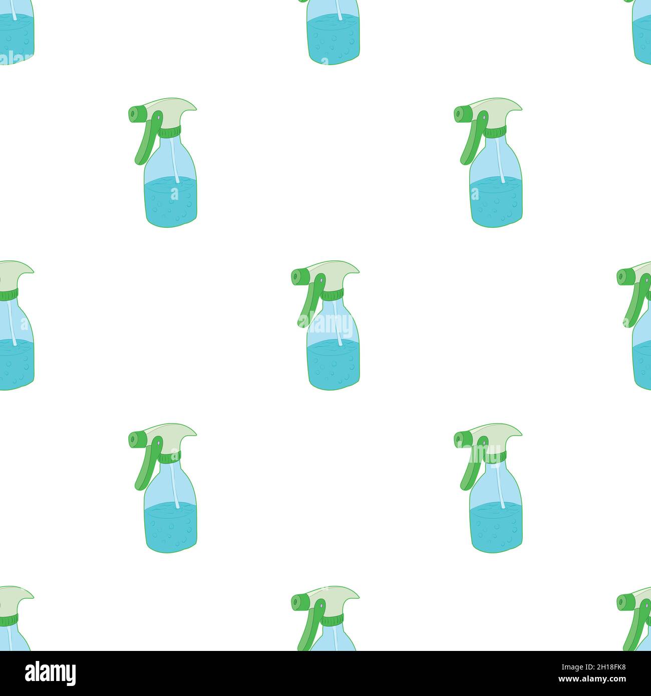 Sprayer bottle pattern seamless background texture repeat wallpaper geometric vector Stock Vector