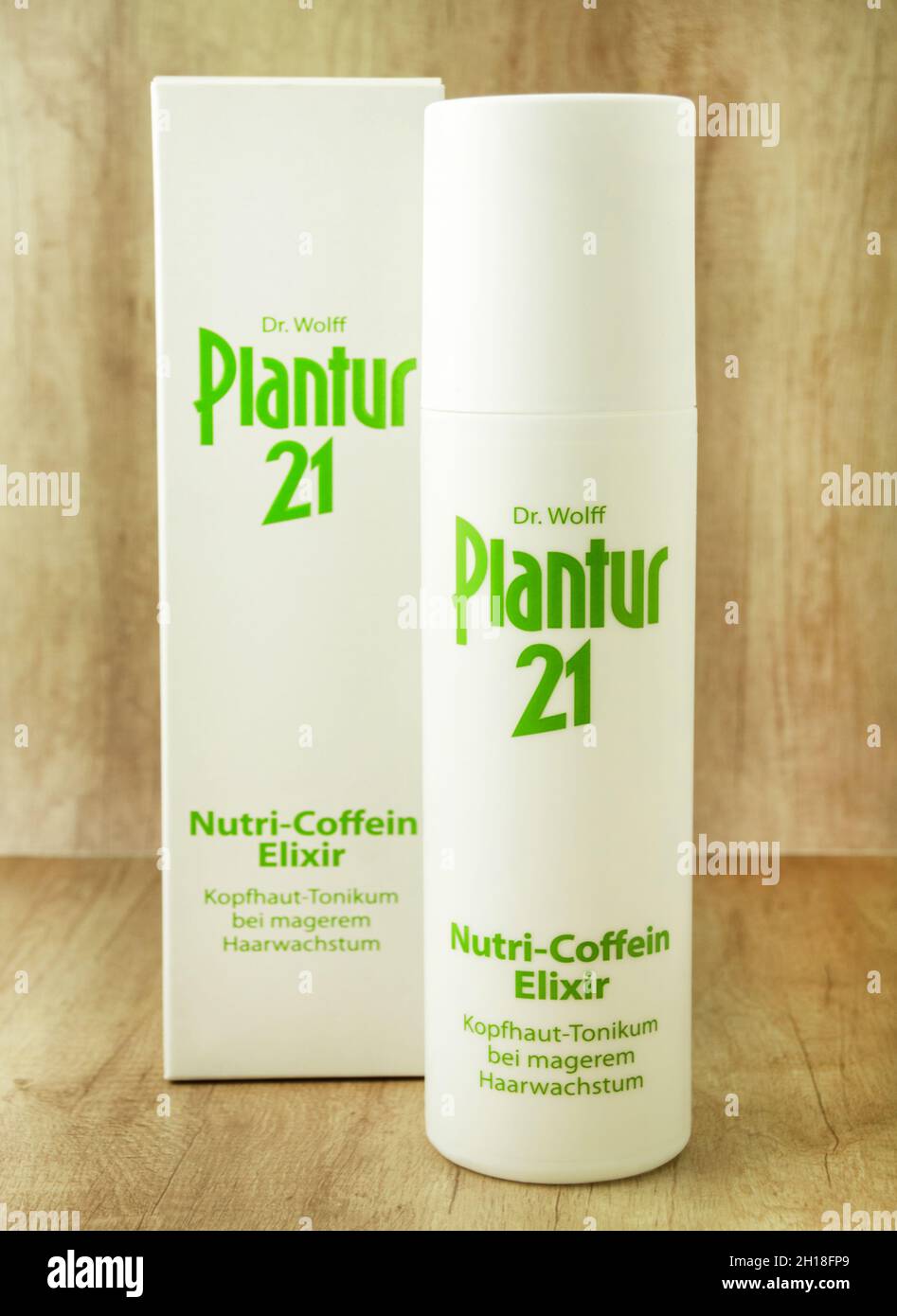 Hamburg, Germany - October 10 2021: Dr. Wolff Plantur 21 Elixir Tonikum  Nutri-Coffein Stock Photo - Alamy