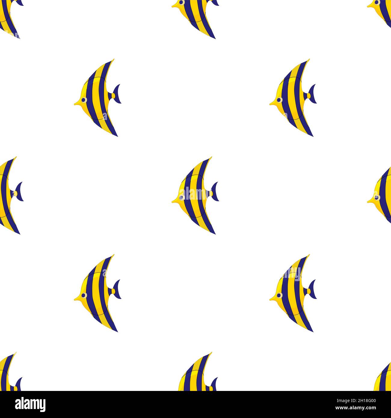 Fish zanclus pattern seamless background texture repeat wallpaper geometric vector Stock Vector