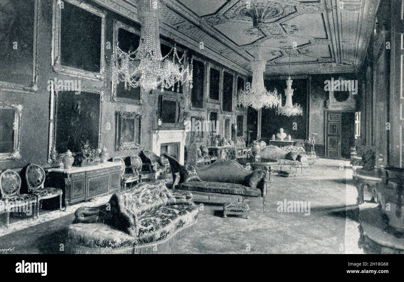 Vandyke Room at Windsor Castle in 19th Century Stock Photo
