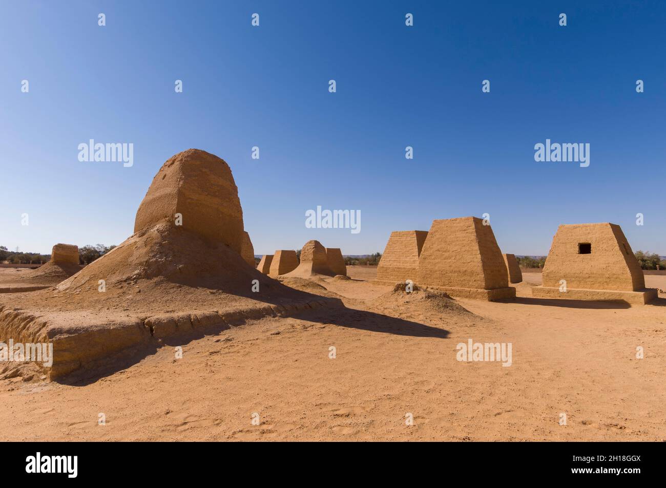 The Tombs of Garamantes. Jarma, Fezzan, Libya. Stock Photo